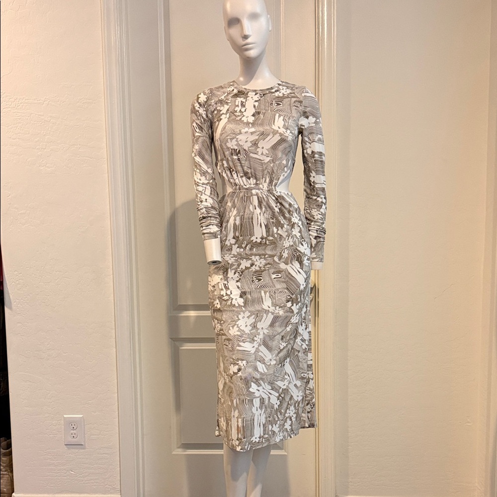 Chic Long Sleeve Patterned Dress